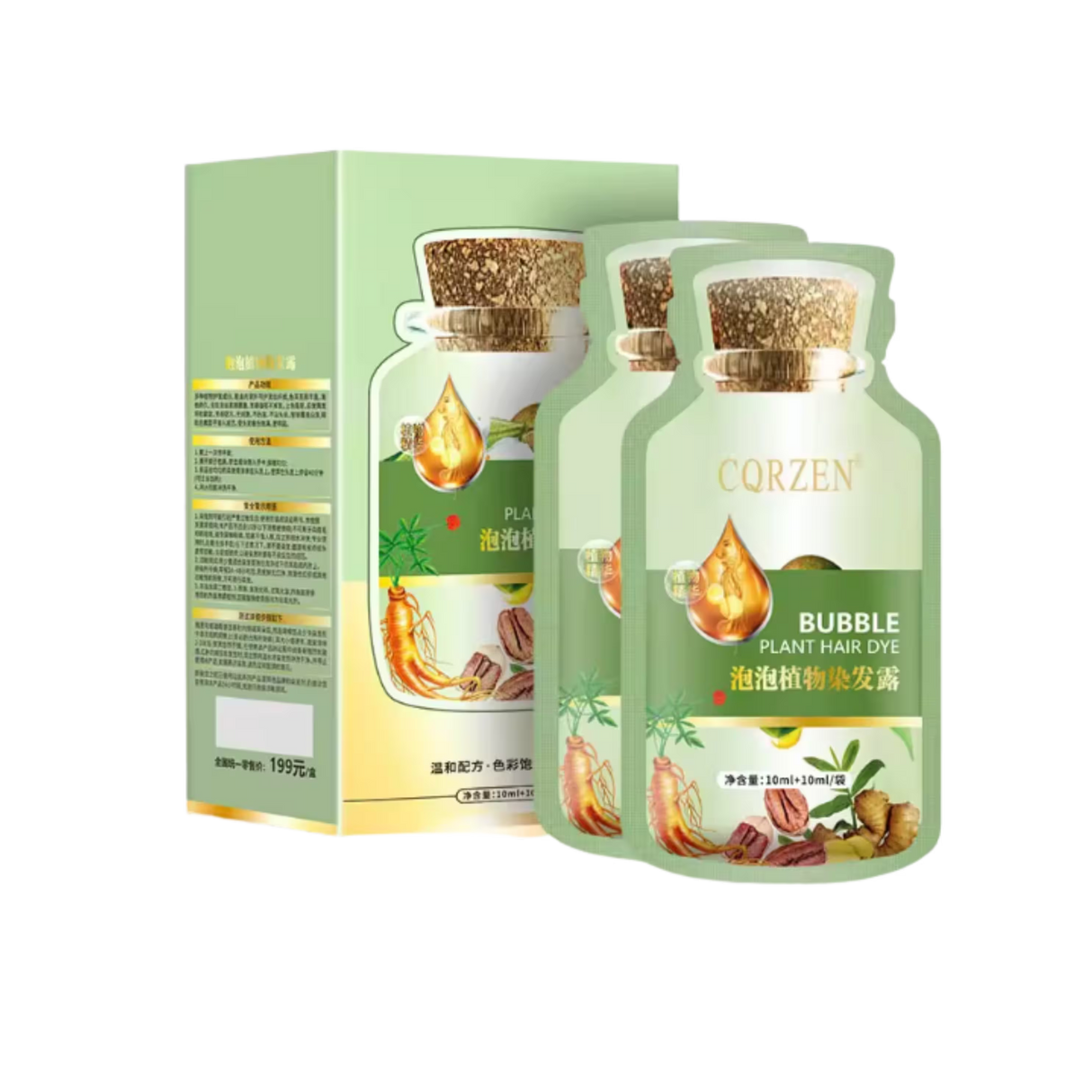 Ginseng bubble hair dye